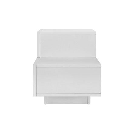 Bedside Tables LED 2 Drawers - REMI White Furniture Kings Warehouse