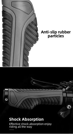 Bicycle Grips MTB Road Bike Double Lock Rubber Handlebar Grips Anti-Slip Rock Bros BLUE Kings Warehouse