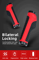 Bicycle Grips MTB Road Bike Double Lock Rubber Handlebar Grips Anti-Slip Rock Bros BLUE Kings Warehouse
