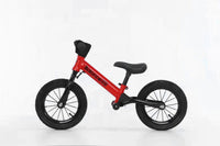 Bike Plus Kids Balance Bike Training Aluminium - Red with Suspension - 12" Rubber Tyres - Foot Pegs -Ride On No Pedal Push Kings Warehouse 
