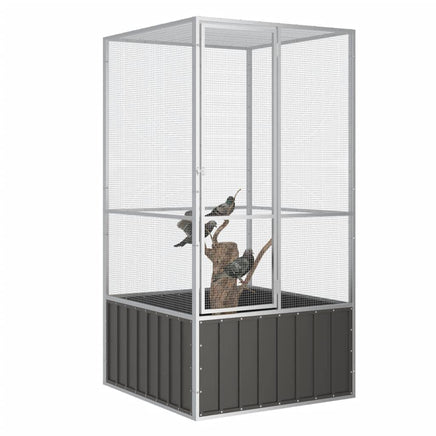 Bird Cage Anthracite 111x107x211.5 cm Galvanised Steel Kings Warehouse