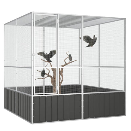 Bird Cage Anthracite 213.5x217.5x211.5 cm Galvanised Steel Kings Warehouse