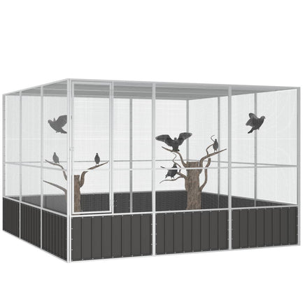 Bird Cage Anthracite 302.5x324.5x211.5 cm Galvanised Steel Kings Warehouse