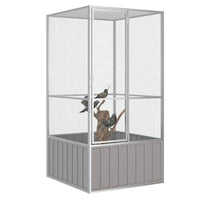 Bird Cage Grey 111x107x211.5 cm Galvanised Steel Kings Warehouse