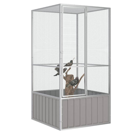Bird Cage Grey 111x107x211.5 cm Galvanised Steel Kings Warehouse
