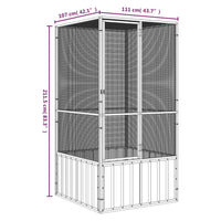 Bird Cage Grey 111x107x211.5 cm Galvanised Steel Kings Warehouse