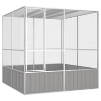 Bird Cage Grey 213.5x217.5x211.5 cm Galvanised Steel Kings Warehouse