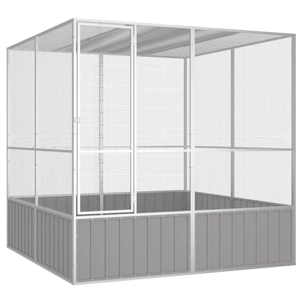 Bird Cage Grey 213.5x217.5x211.5 cm Galvanised Steel Kings Warehouse
