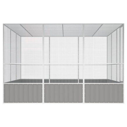 Bird Cage Grey 302.5x324.5x211.5 cm Galvanised Steel Kings Warehouse