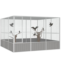 Bird Cage Grey 302.5x324.5x211.5 cm Galvanised Steel Kings Warehouse