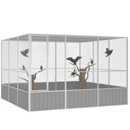 Bird Cage Grey 302.5x324.5x211.5 cm Galvanised Steel Kings Warehouse