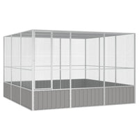 Bird Cage Grey 302.5x324.5x211.5 cm Galvanised Steel Kings Warehouse