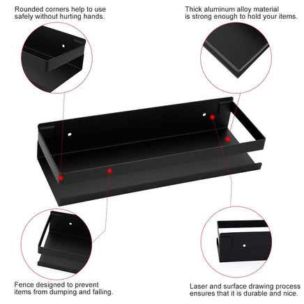 Black Bathroom Shower Shelf Kitchen Rack Storage Shelves Shampoo Holder Organizer Kings Warehouse