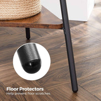 Black Coat Rack Stand Industrial Style 2 Shelves Clothes Home & Garden Kings Warehouse