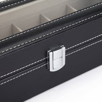 Black PU Leather Watch Organizer Display Storage Box Cases for Men & Women (6 slots) Kings Warehouse