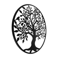 Black Tree of Life Wall Art Hanging Metal Iron Sculpture Garden 60cm Home & Garden Kings Warehouse