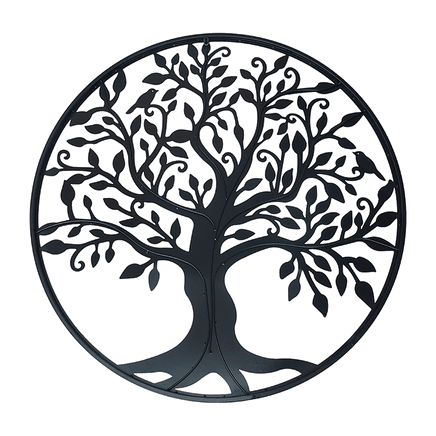 Black Tree of Life Wall Art Hanging Metal Iron Sculpture Garden 60cm Home & Garden Kings Warehouse