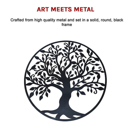 Black Tree of Life Wall Art Hanging Metal Iron Sculpture Garden 60cm Home & Garden Kings Warehouse