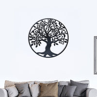 Black Tree of Life Wall Art Hanging Metal Iron Sculpture Garden 60cm Home & Garden Kings Warehouse