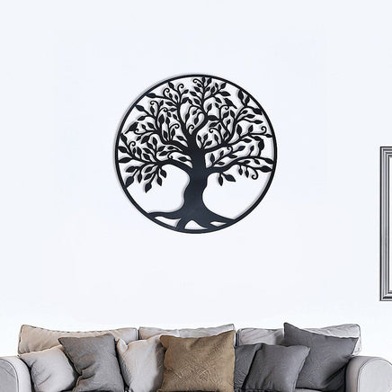 Black Tree of Life Wall Art Hanging Metal Iron Sculpture Garden 60cm Home & Garden Kings Warehouse