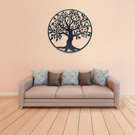 Black Tree of Life Wall Art Hanging Metal Iron Sculpture Garden 99cm Home & Garden Kings Warehouse