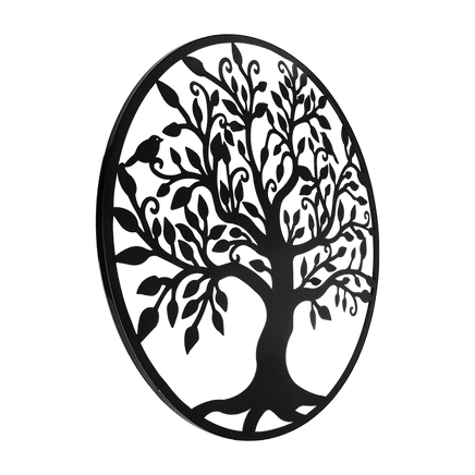 Black Tree of Life Wall Art Hanging Metal Iron Sculpture Garden 99cm Home & Garden Kings Warehouse