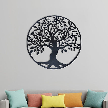 Black Tree of Life Wall Art Hanging Metal Iron Sculpture Garden 99cm Home & Garden Kings Warehouse