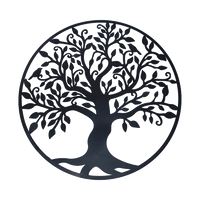 Black Tree of Life Wall Art Hanging Metal Iron Sculpture Garden 99cm Home & Garden Kings Warehouse