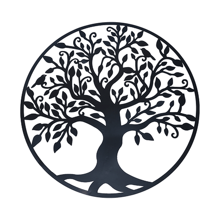 Black Tree of Life Wall Art Hanging Metal Iron Sculpture Garden 99cm Home & Garden Kings Warehouse