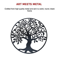 Black Tree of Life Wall Art Hanging Metal Iron Sculpture Garden 99cm Home & Garden Kings Warehouse
