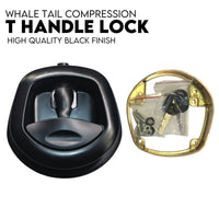 Black Whale Tail T Handle Lock Latch/Compression Lock Trailer Ute Toolbox Tools Kings Warehouse