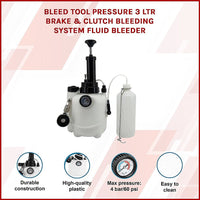 Bleed Tool Pressure 3 ltr Brake & Clutch Bleeding System Fluid Bleeder Tools Kings Warehouse