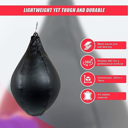 Boxing Speed Bag PU Leather MMA Punching Focus Bag Muay Thai Training Speed Sports & Fitness Kings Warehouse
