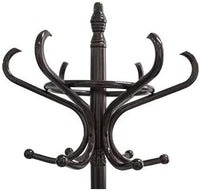 Brown Coat Rack with Stand Wooden Hat and 12 Hooks Hanger Walnut tree Furniture Kings Warehouse