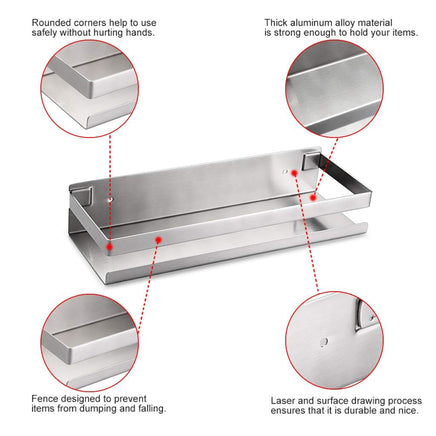 Brushed Bathroom Shower Shelf Kitchen Rack Storage Shelves Shampoo Holder Organizer Kings Warehouse