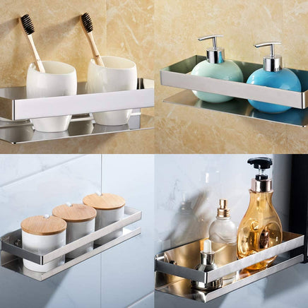 Brushed Bathroom Shower Shelf Kitchen Rack Storage Shelves Shampoo Holder Organizer Kings Warehouse