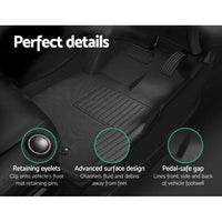 Car Floor Mats Rubber Fits Ford Ranger PX PX2 PX3 Dual Cab 2011-2022 3D Black Friday Pre-Party Kings Warehouse