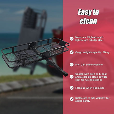 Car Luggage Basket Trailer Hitch Cargo Carrier Outdoor Recreation Kings Warehouse