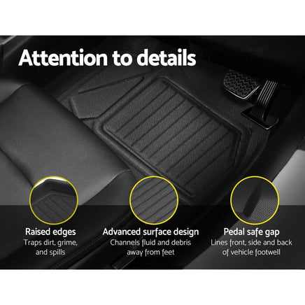 Car Rubber Floor Mats Front And Rear Compatible For Toyota RAV4 2019-2022 Outdoor Adventures Kings Warehouse
