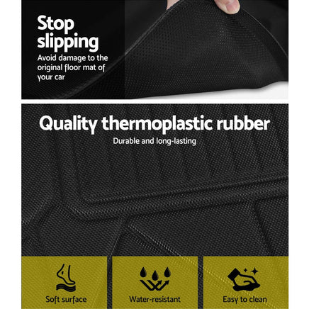 Car Rubber Floor Mats Front And Rear Compatible For Toyota RAV4 2019-2022 Outdoor Adventures Kings Warehouse