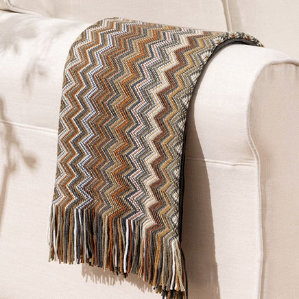 Caribbean Brown Mix Knitted Throw Rug Home & Garden Kings Warehouse