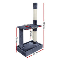 Cat Tree 102cm Scratching Post Tower Scratcher Condo House Board Grey Pet Care Kings Warehouse