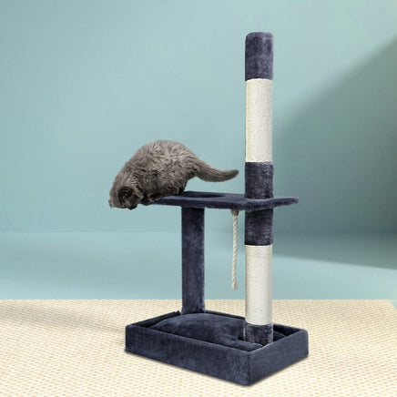 Cat Tree 102cm Scratching Post Tower Scratcher Condo House Board Grey Pet Care Kings Warehouse