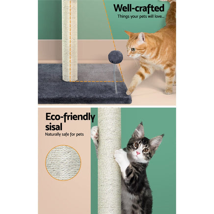 Cat Tree 105cm Scratching Post Scratcher Tower Condo House Hanging toys Grey Pet Care Kings Warehouse