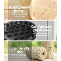 Cat Tree 120cm Tower Scratching Post Scratcher Trees Bed Wood Condo Toys Bed Pet Care Kings Warehouse