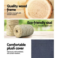 Cat Tree 134cm Tower Scratching Post Scratcher Wood Condo House Bed Grey Pet Care Kings Warehouse