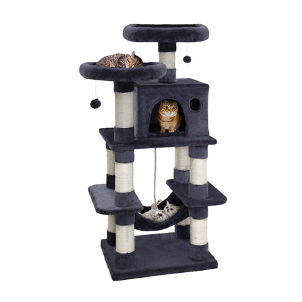 Cat Tree 145cm Tower Scratching Post Scratcher Wood Condo House Large Bed Pet Care Kings Warehouse