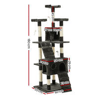 Cat Tree 180cm Tower Scratching Post Scratcher Wood Condo House Toys Grey Pet Care Kings Warehouse