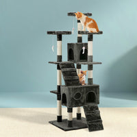 Cat Tree 180cm Tower Scratching Post Scratcher Wood Condo House Toys Grey Pet Care Kings Warehouse