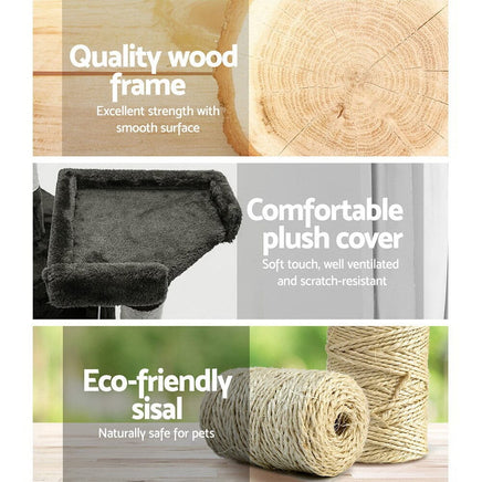 Cat Tree 180cm Tower Scratching Post Scratcher Wood Condo House Toys Grey Pet Care Kings Warehouse